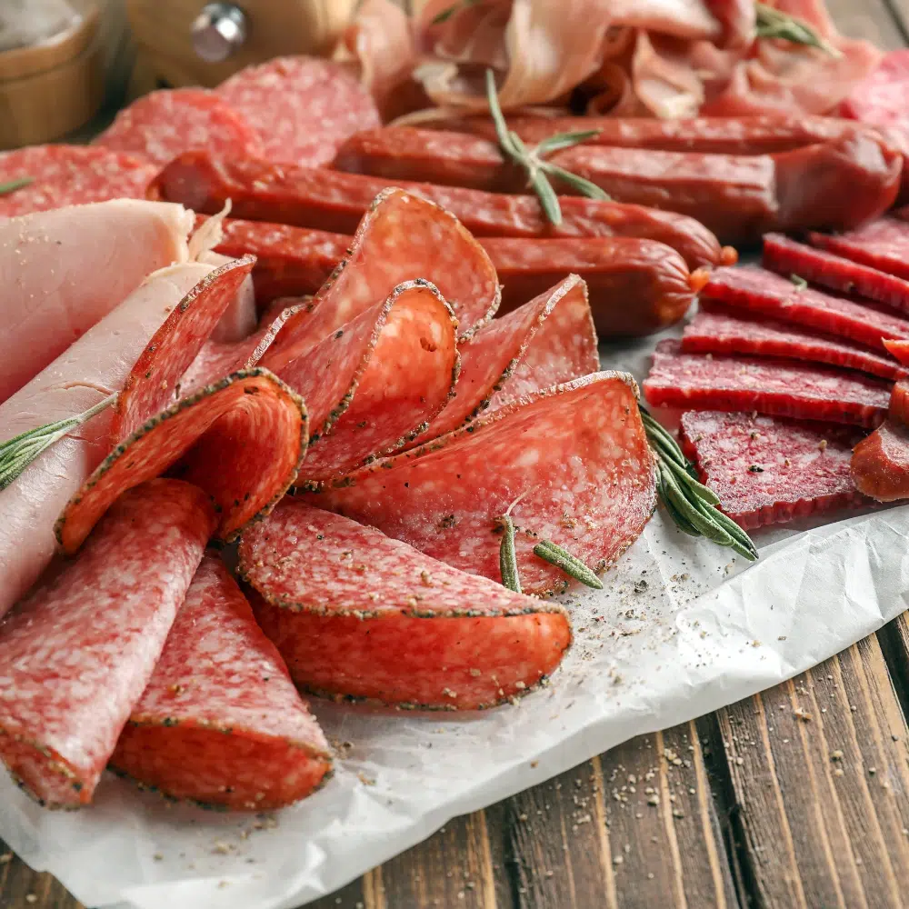 Processed meats like bacon and hot dogs